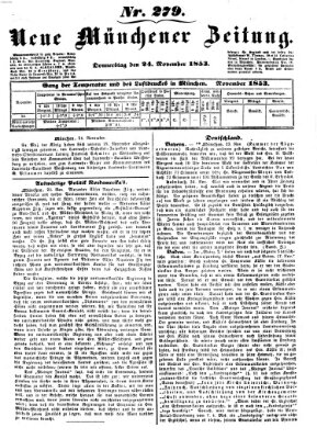 Neue Münchener Zeitung (Süddeutsche Presse) Donnerstag 24. November 1853