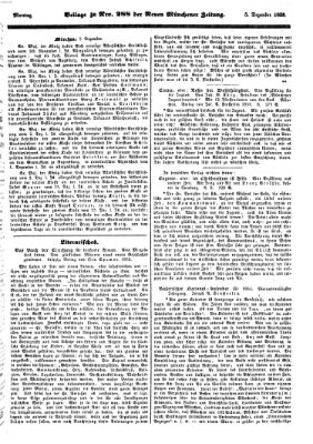 Neue Münchener Zeitung (Süddeutsche Presse) Montag 5. Dezember 1853