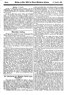 Neue Münchener Zeitung (Süddeutsche Presse) Montag 12. Dezember 1853