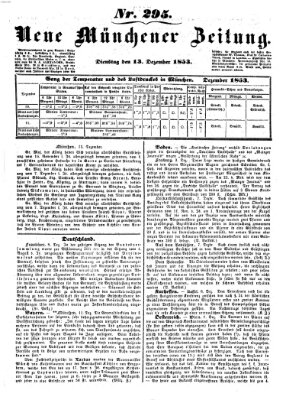 Neue Münchener Zeitung (Süddeutsche Presse) Dienstag 13. Dezember 1853