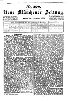 Neue Münchener Zeitung (Süddeutsche Presse) Sonntag 17. Dezember 1854
