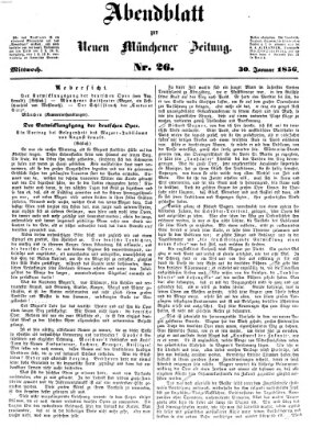 Neue Münchener Zeitung (Süddeutsche Presse) Mittwoch 30. Januar 1856