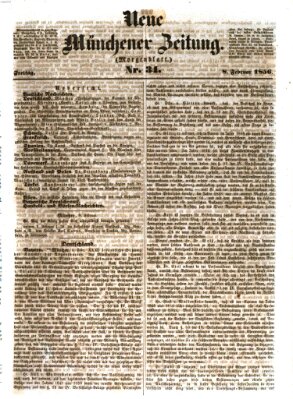 Neue Münchener Zeitung (Süddeutsche Presse) Freitag 8. Februar 1856