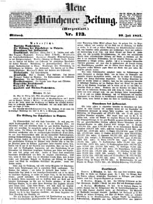 Neue Münchener Zeitung (Süddeutsche Presse) Mittwoch 22. Juli 1857