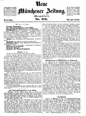 Neue Münchener Zeitung (Süddeutsche Presse) Donnerstag 23. Juli 1857