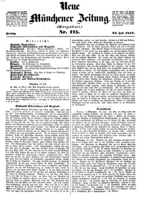 Neue Münchener Zeitung (Süddeutsche Presse) Freitag 24. Juli 1857