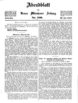 Neue Münchener Zeitung (Süddeutsche Presse) Donnerstag 30. Juli 1857