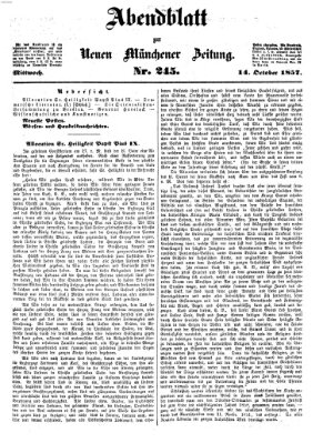 Neue Münchener Zeitung (Süddeutsche Presse) Mittwoch 14. Oktober 1857