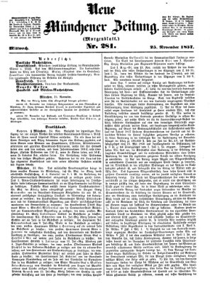 Neue Münchener Zeitung (Süddeutsche Presse) Mittwoch 25. November 1857