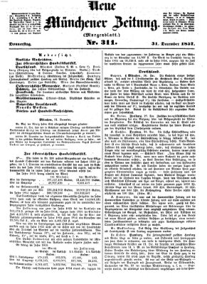 Neue Münchener Zeitung (Süddeutsche Presse) Donnerstag 31. Dezember 1857