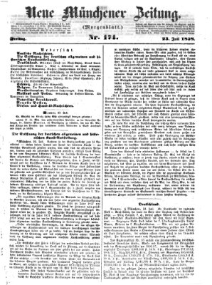 Neue Münchener Zeitung (Süddeutsche Presse) Freitag 23. Juli 1858