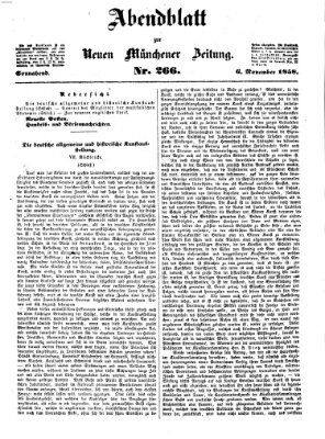 Neue Münchener Zeitung (Süddeutsche Presse) Samstag 6. November 1858