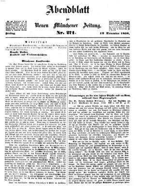 Neue Münchener Zeitung (Süddeutsche Presse) Freitag 12. November 1858