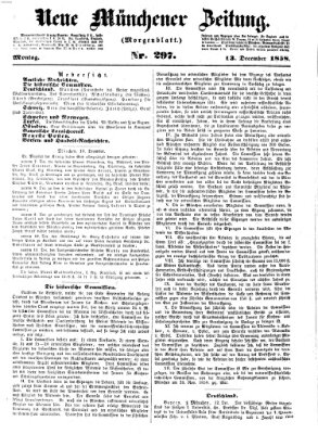 Neue Münchener Zeitung (Süddeutsche Presse) Montag 13. Dezember 1858