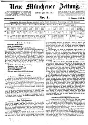 Neue Münchener Zeitung (Süddeutsche Presse) Samstag 1. Januar 1859
