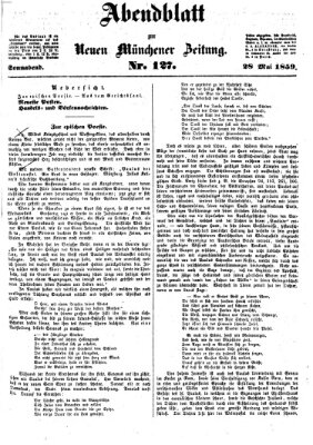 Neue Münchener Zeitung (Süddeutsche Presse) Samstag 28. Mai 1859