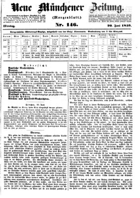 Neue Münchener Zeitung (Süddeutsche Presse) Montag 20. Juni 1859