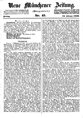 Neue Münchener Zeitung (Süddeutsche Presse) Freitag 24. Februar 1860