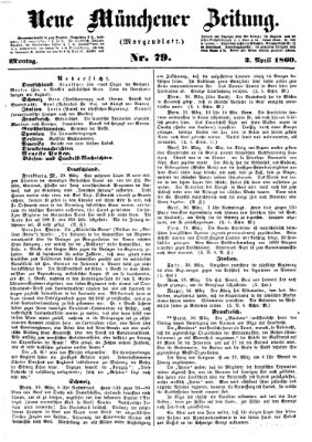 Neue Münchener Zeitung (Süddeutsche Presse) Montag 2. April 1860