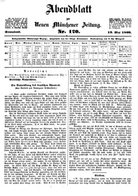 Neue Münchener Zeitung (Süddeutsche Presse) Samstag 19. Mai 1860
