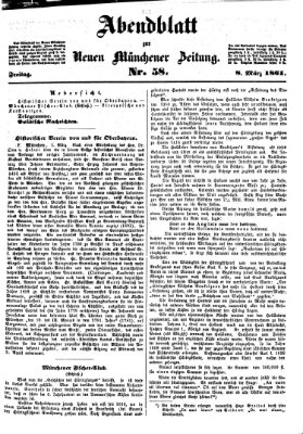 Neue Münchener Zeitung (Süddeutsche Presse) Freitag 8. März 1861