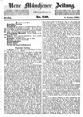 Neue Münchener Zeitung (Süddeutsche Presse) Dienstag 8. Oktober 1861