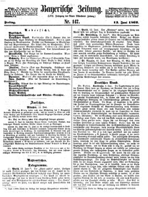 Bayerische Zeitung (Süddeutsche Presse) Freitag 13. Juni 1862