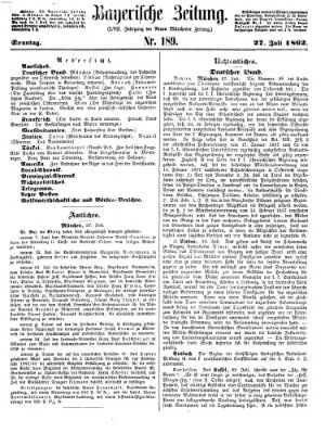 Bayerische Zeitung (Süddeutsche Presse) Sonntag 27. Juli 1862