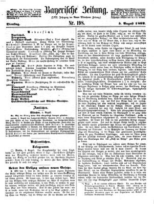 Bayerische Zeitung (Süddeutsche Presse) Dienstag 5. August 1862
