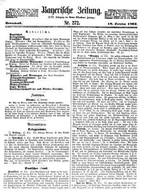 Bayerische Zeitung (Süddeutsche Presse) Samstag 18. Oktober 1862