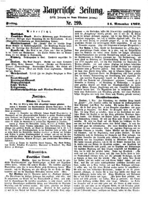 Bayerische Zeitung (Süddeutsche Presse) Freitag 14. November 1862