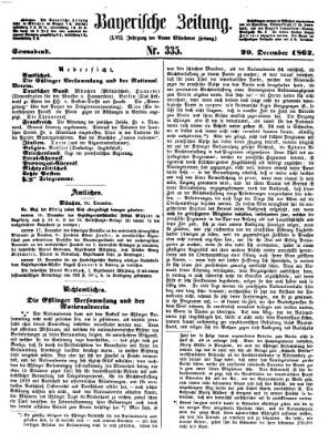 Bayerische Zeitung (Süddeutsche Presse) Samstag 20. Dezember 1862