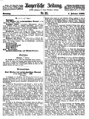 Bayerische Zeitung (Süddeutsche Presse) Sonntag 1. Februar 1863