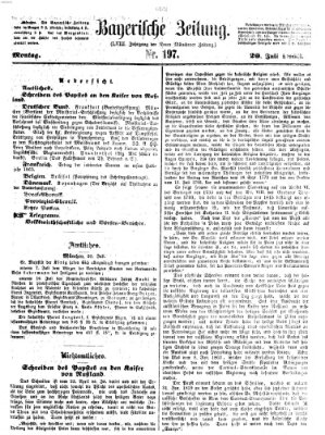 Bayerische Zeitung (Süddeutsche Presse) Montag 20. Juli 1863