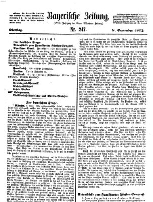 Bayerische Zeitung (Süddeutsche Presse) Dienstag 8. September 1863