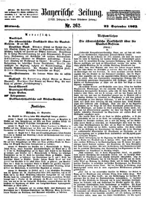 Bayerische Zeitung (Süddeutsche Presse) Mittwoch 23. September 1863