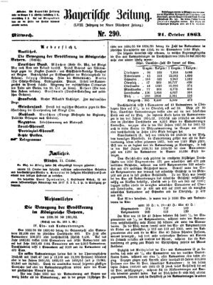 Bayerische Zeitung (Süddeutsche Presse) Mittwoch 21. Oktober 1863