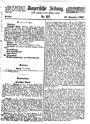 Bayerische Zeitung (Süddeutsche Presse) Freitag 27. November 1863