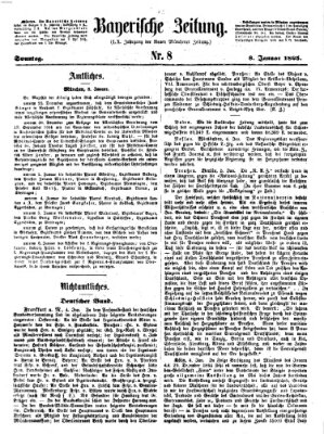 Bayerische Zeitung (Süddeutsche Presse) Sonntag 8. Januar 1865