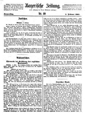 Bayerische Zeitung (Süddeutsche Presse) Donnerstag 9. Februar 1865