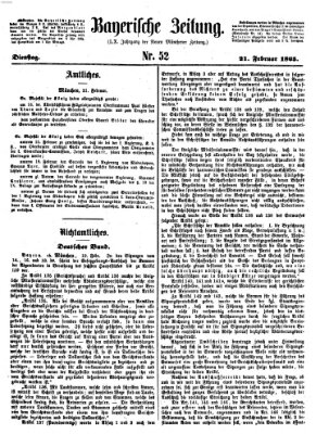 Bayerische Zeitung (Süddeutsche Presse) Dienstag 21. Februar 1865