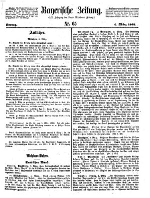 Bayerische Zeitung (Süddeutsche Presse) Montag 6. März 1865