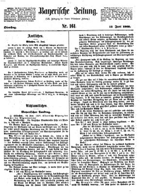 Bayerische Zeitung (Süddeutsche Presse) Dienstag 13. Juni 1865