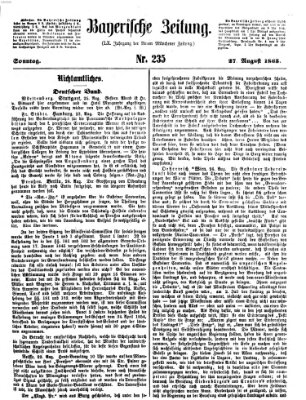Bayerische Zeitung (Süddeutsche Presse) Sonntag 27. August 1865