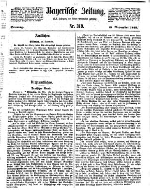 Bayerische Zeitung (Süddeutsche Presse) Sonntag 19. November 1865