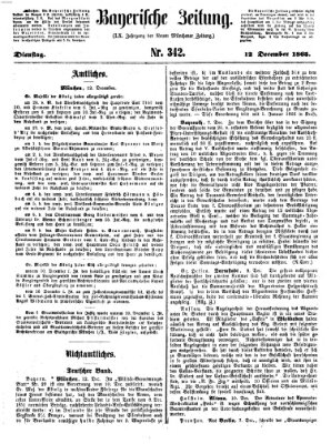 Bayerische Zeitung (Süddeutsche Presse) Dienstag 12. Dezember 1865