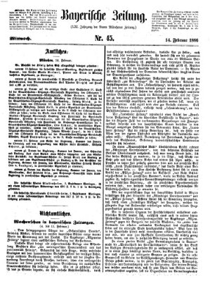 Bayerische Zeitung (Süddeutsche Presse) Mittwoch 14. Februar 1866