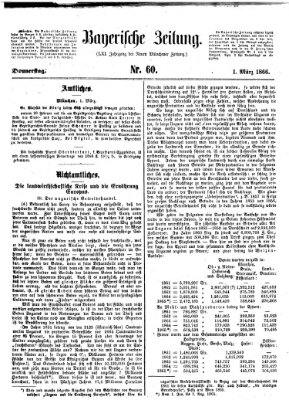 Bayerische Zeitung (Süddeutsche Presse) Donnerstag 1. März 1866