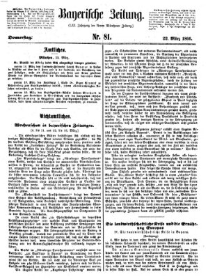 Bayerische Zeitung (Süddeutsche Presse) Donnerstag 22. März 1866