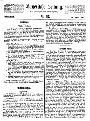 Bayerische Zeitung (Süddeutsche Presse) Samstag 28. April 1866
